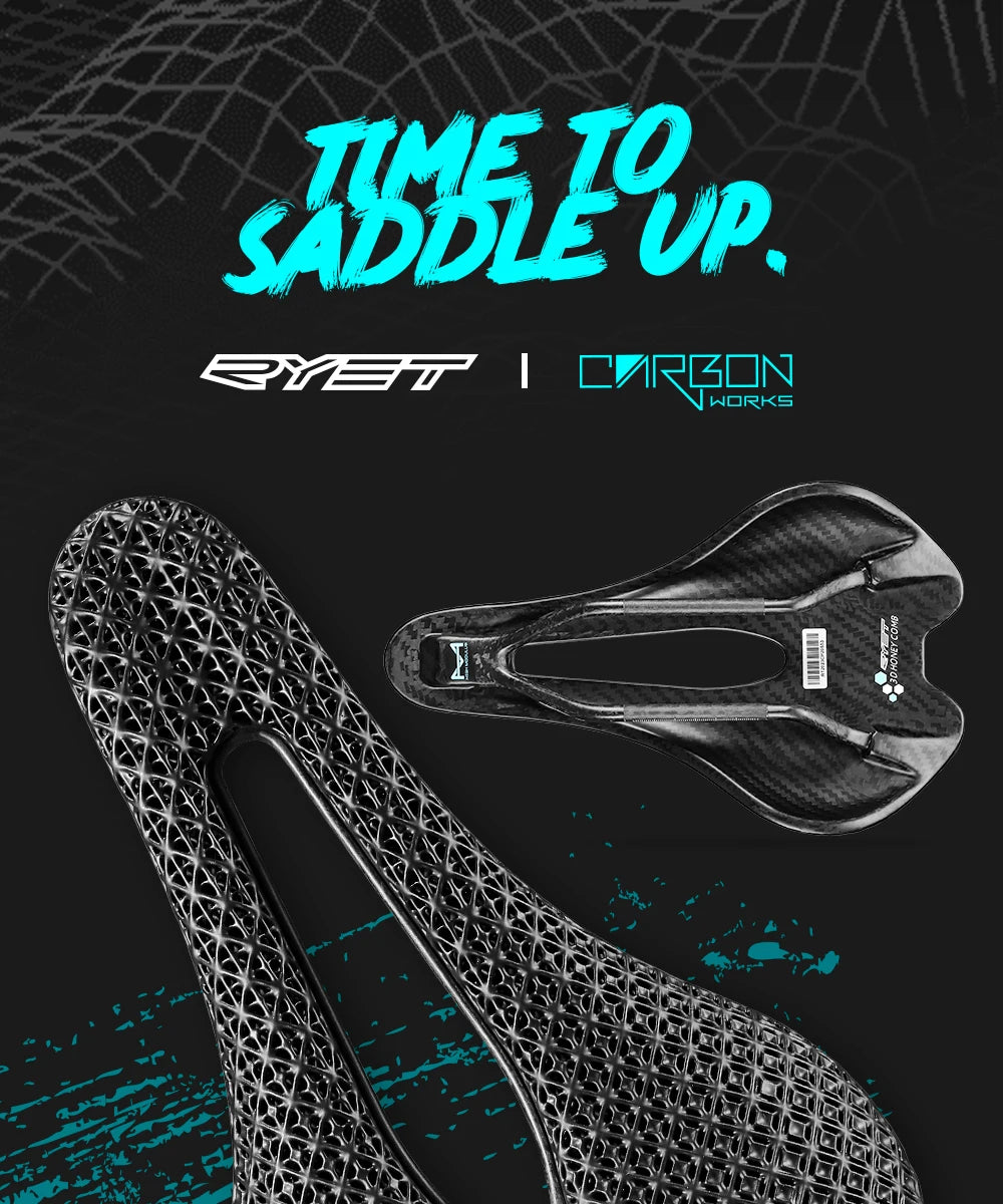 3D Printed Bicycle Saddle Ultralight Carbon EVA 245x145mm Bike Seating Part MTB Gravel Road Bike Seat Cycling Cushion