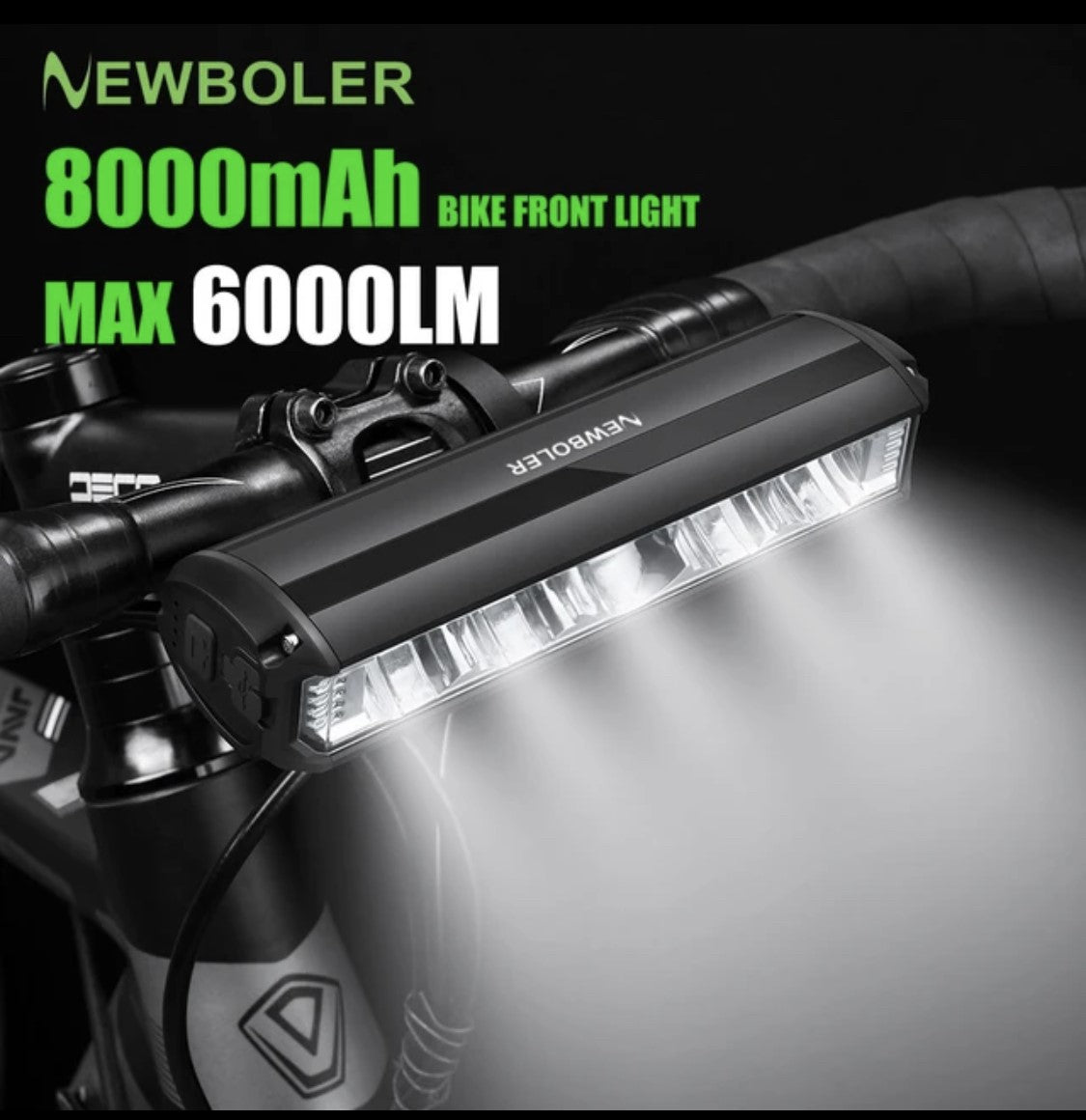newboler 8000mAh bike front light
